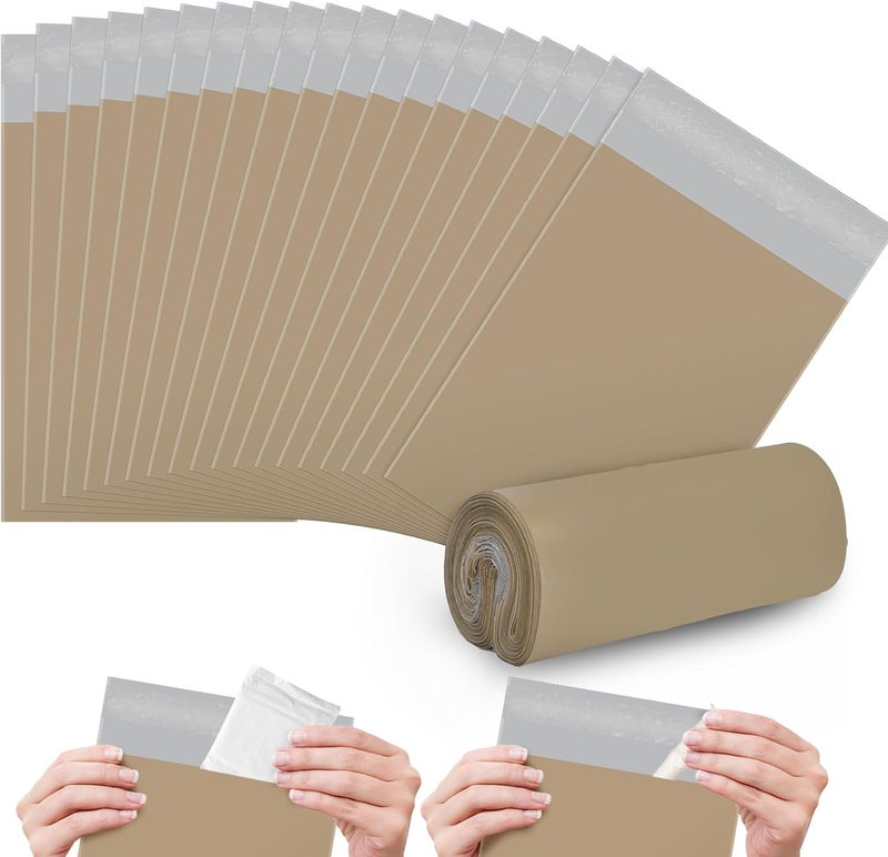 FARVIGOR Sanitary Napkin Disposal Bags , 100Pcs Women Feminine Hygiene Disposal Bags for Tampons and Pads, Personal Disposal Bag Self-Sealing, Privacy Protection, 9.8x5.9"(Khaki) - Image 1